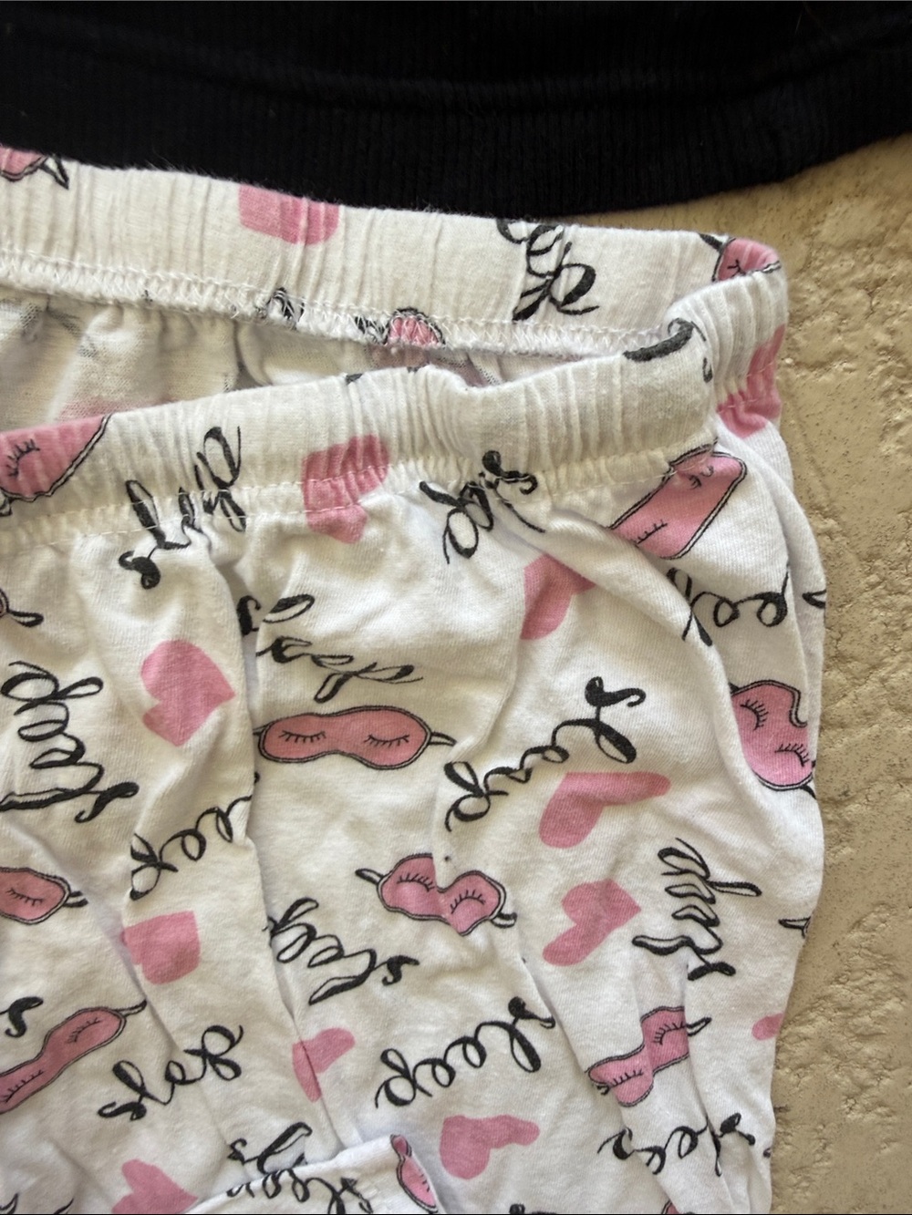 Just Love Black & Pink "I ♥ Sleep" Tank and White Pink Sleep Pants Pajama Set - Picture 4 of 4